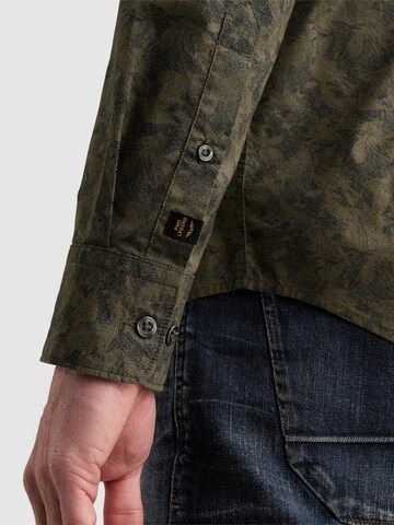 PME Legend Regular fit Overhemd 'Shirt with allover print and embroidered logo' in Groen