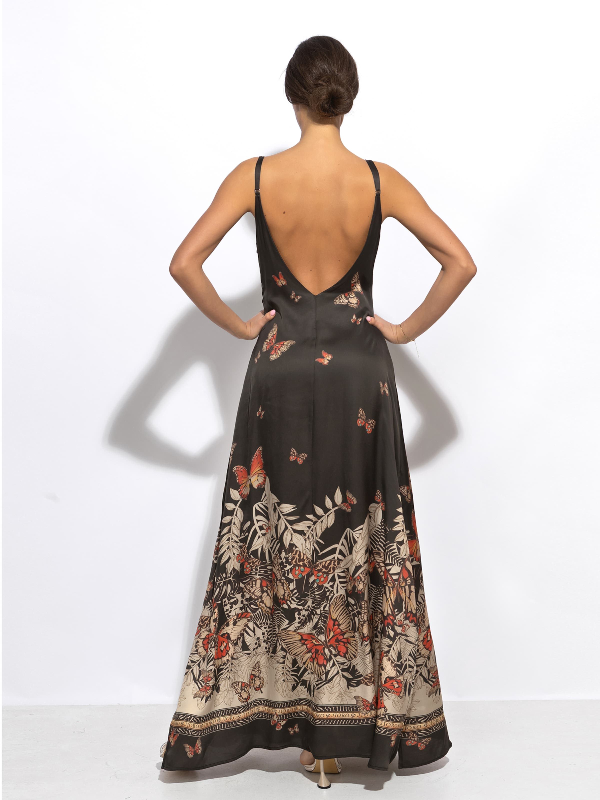JIORO Kleid 'MIDNIGHT BUTTERFLIES'‌‌‌‌‌‌‌‌ in Schwarz
