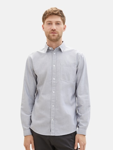 Coupe regular Chemise TOM TAILOR en bleu : devant