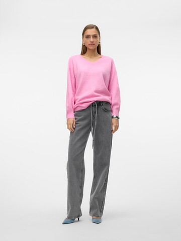 VERO MODA Pullover 'VMLEAF' in Pink