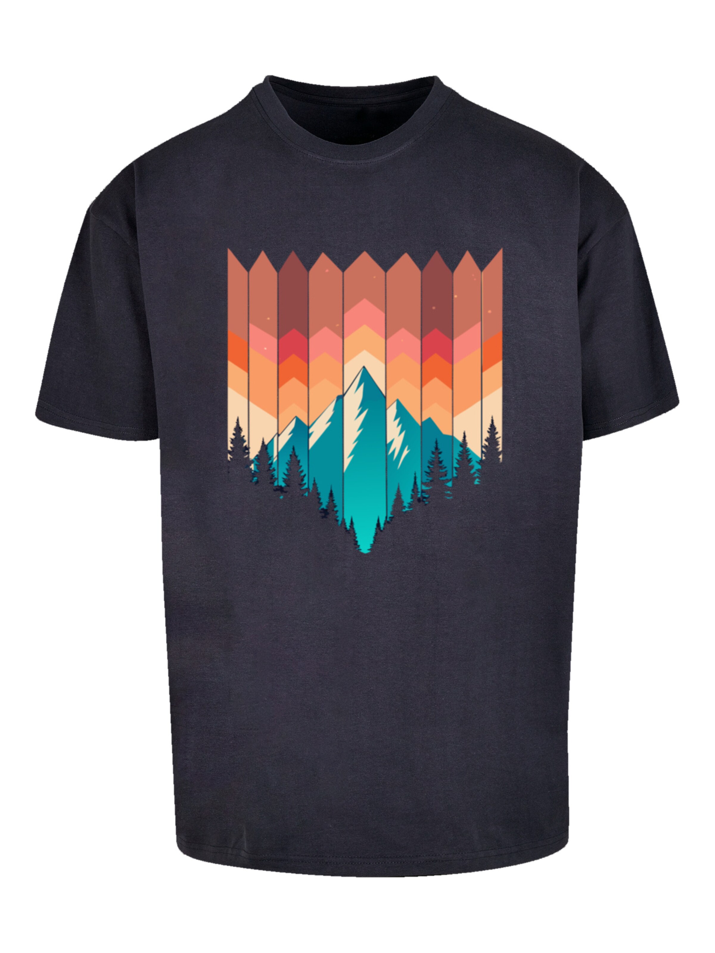 T-Shirt 'Berg Sonnenuntergang' F4NT4STIC en bleu : devant