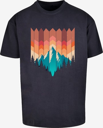 T-Shirt 'Berg Sonnenuntergang' F4NT4STIC en bleu : devant