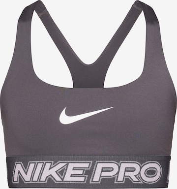 NIKE Bustier Sport-BH in Grau: Vorderseite