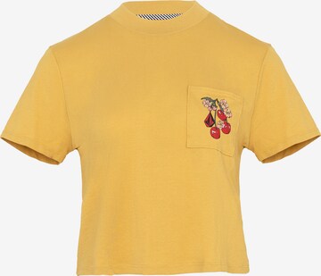 T-shirt 'Pocket Dial' Volcom en jaune : devant