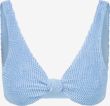 Moda Minx Bikinitop 'Scrunch Knot' in Blauw: voorkant