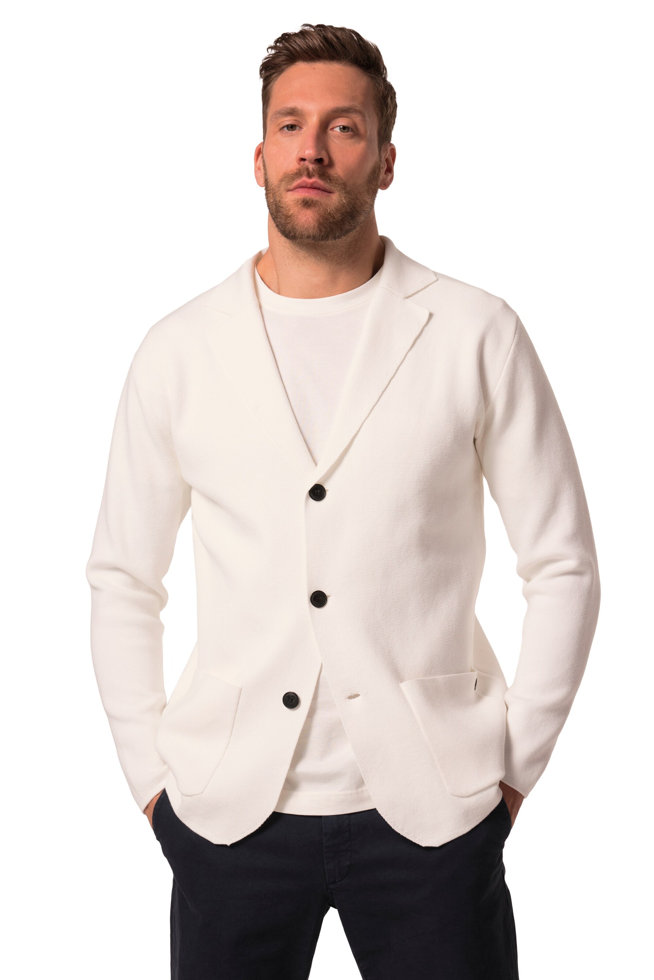 JP1880 Knit cardigan in White: front