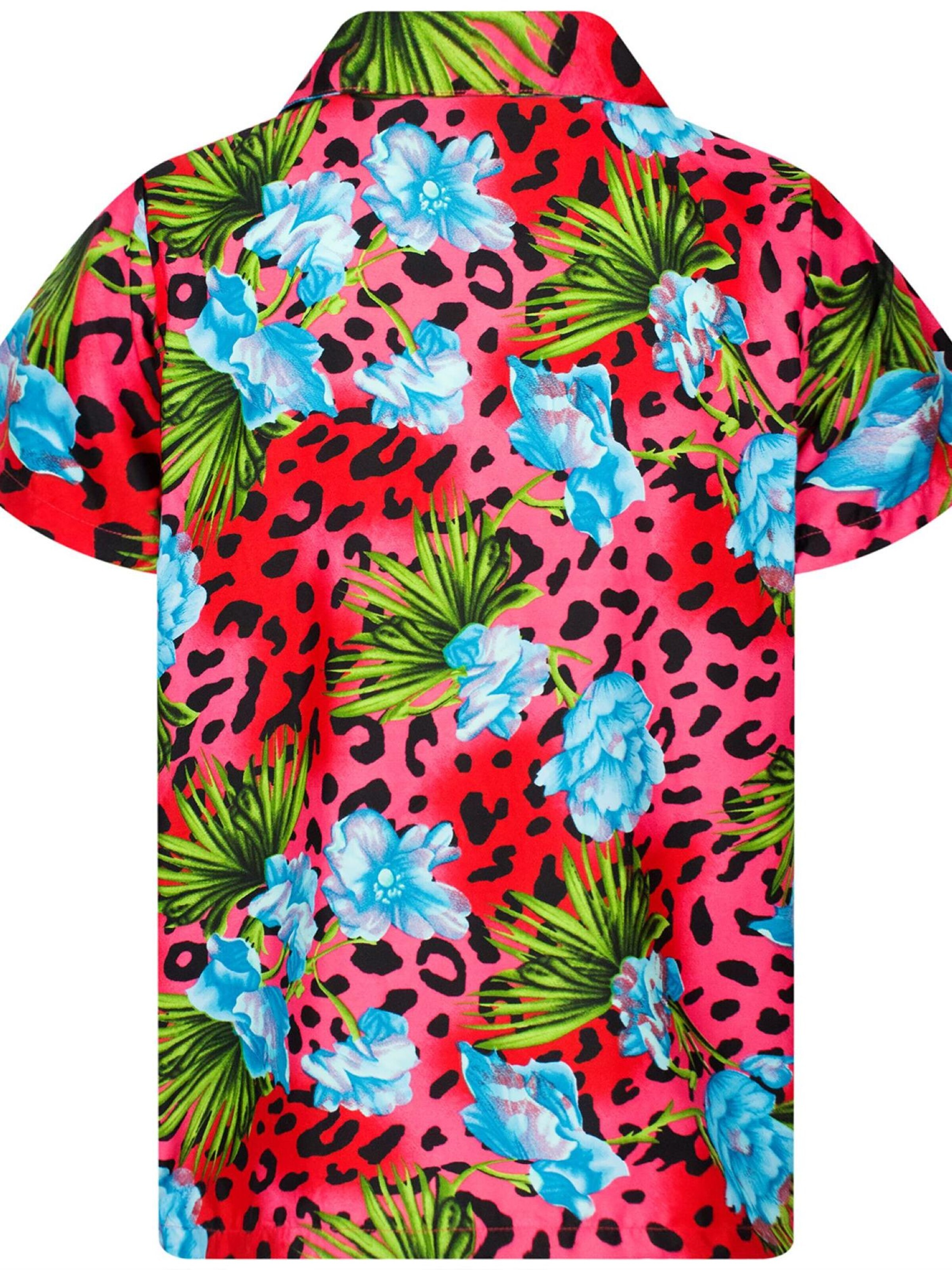 Maglietta 'Leopard Flowers' di King Kameha in rosso