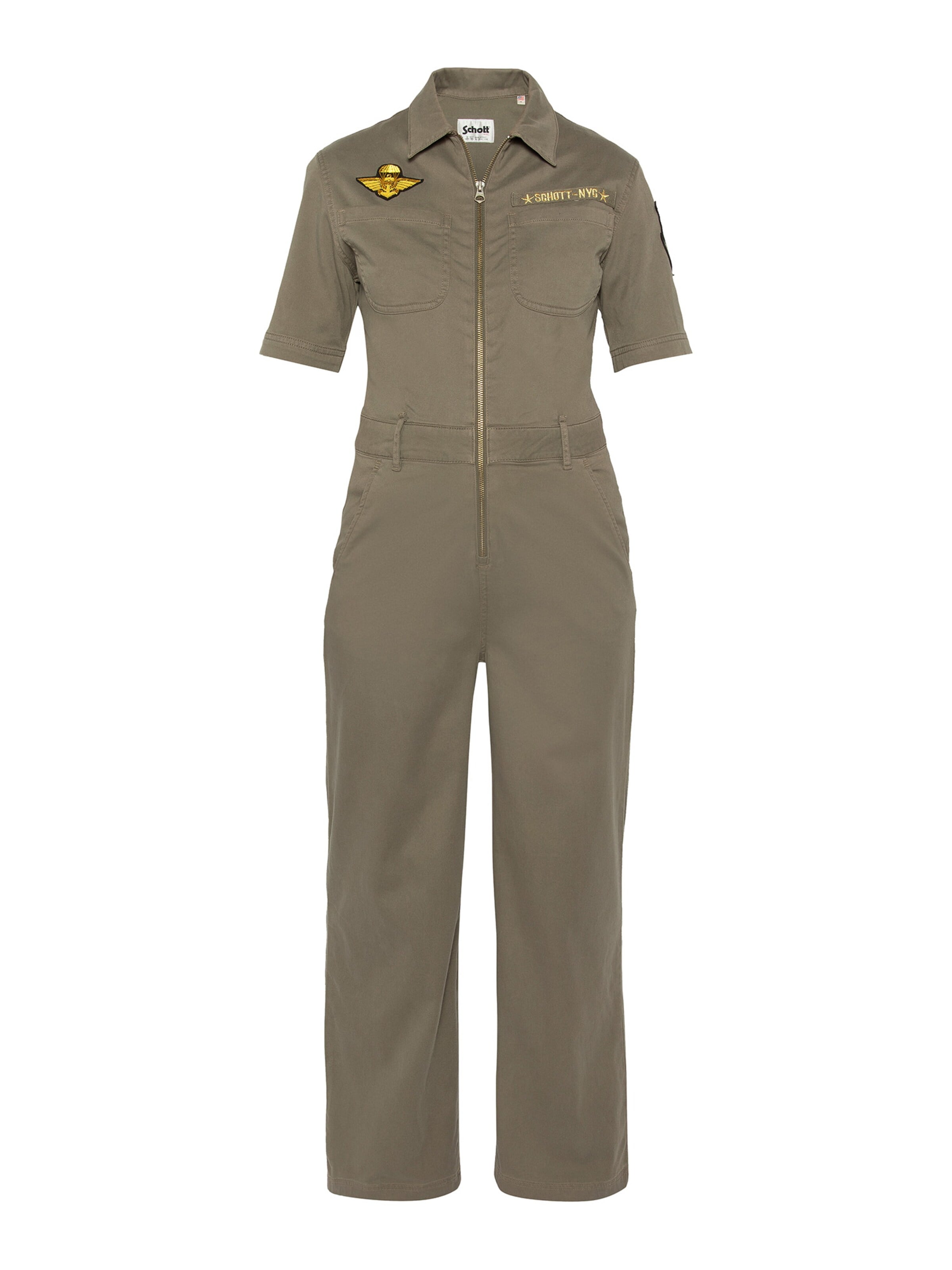 Schott NYC Jumpsuit in Green: front