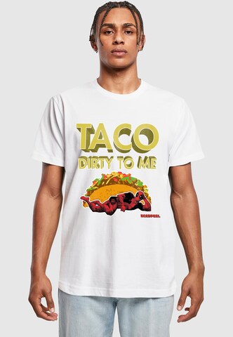 Merchcode - Camiseta 'Deadpool Taco' en blanco: frente