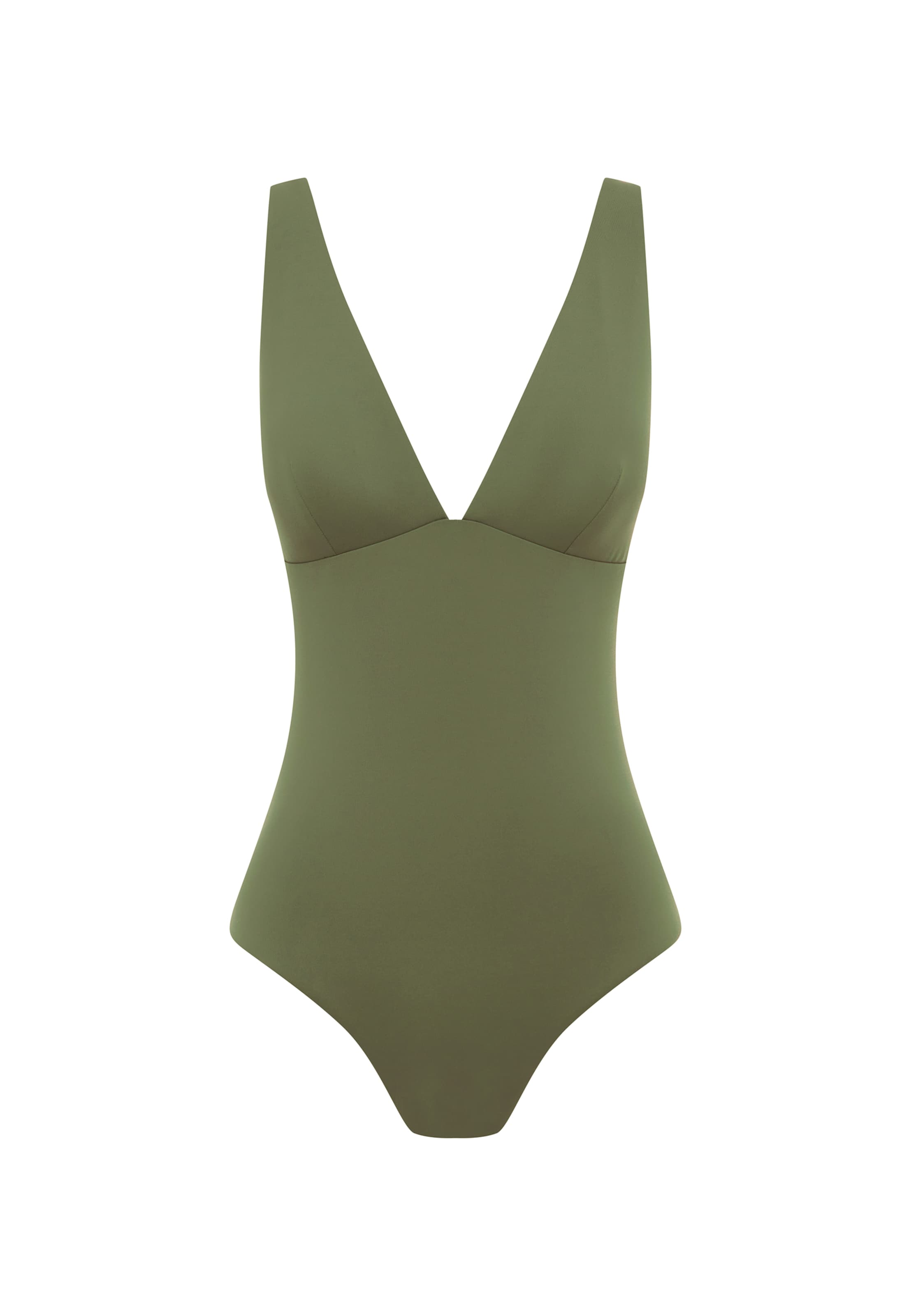 SEA LEVEL Triangle Swimsuit 'Essentials Longline' in Green: front