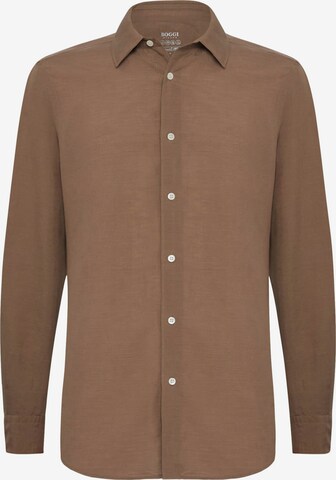 Boggi Milano Button Up Shirt in Brown: front