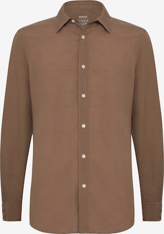 Coupe regular Chemise Boggi Milano en marron : devant