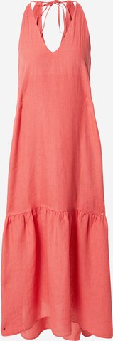 120% Lino Lużny krój Letnia sukienka w kolorze czerwony: przód