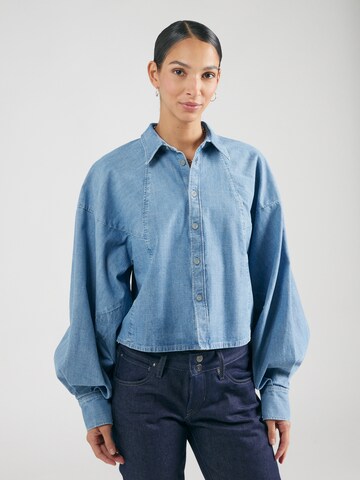 G-STAR Blouse 'Macro' in Blue: front