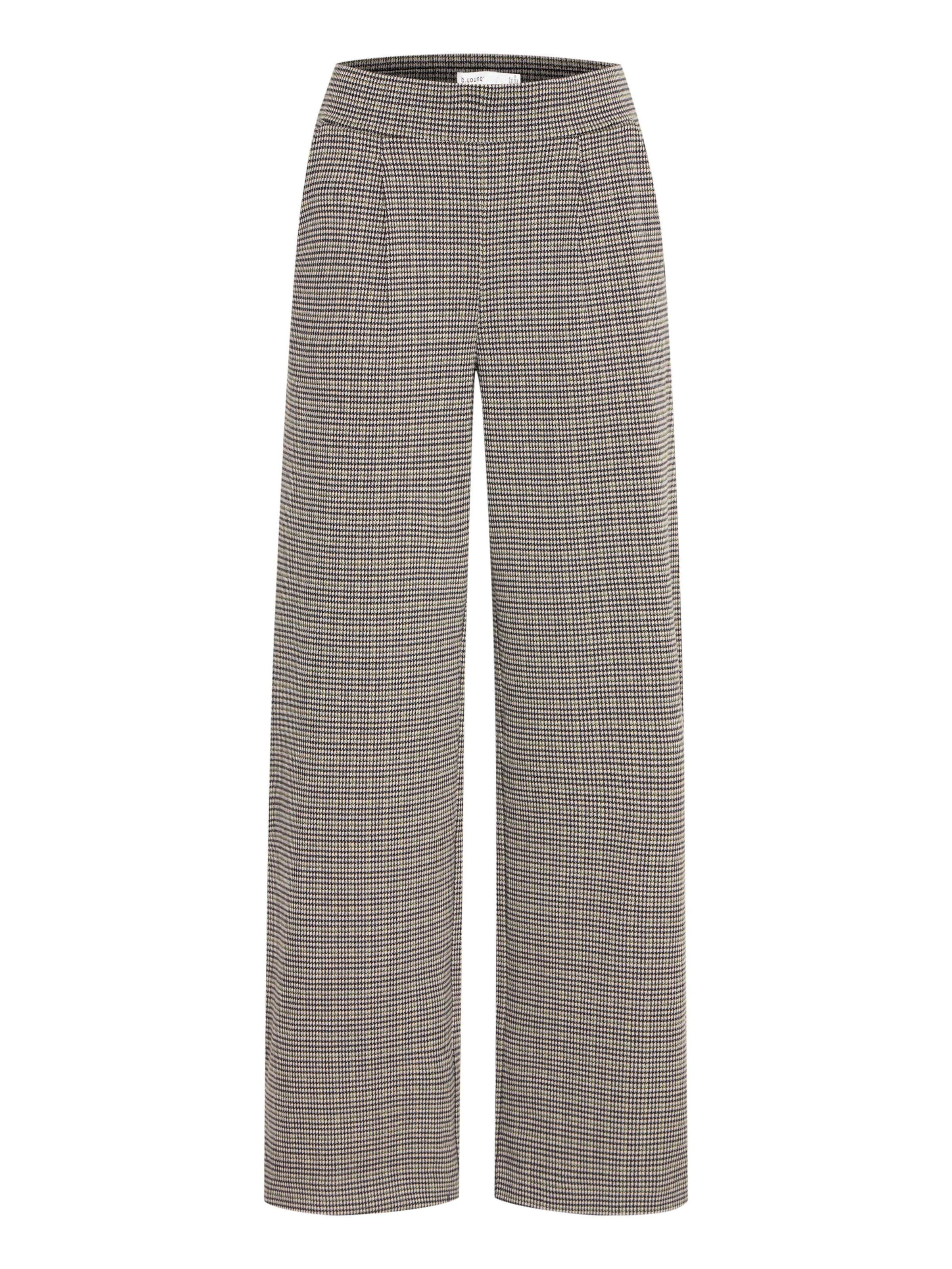 b.young Regular Bandplooibroek in Grijs: voorkant