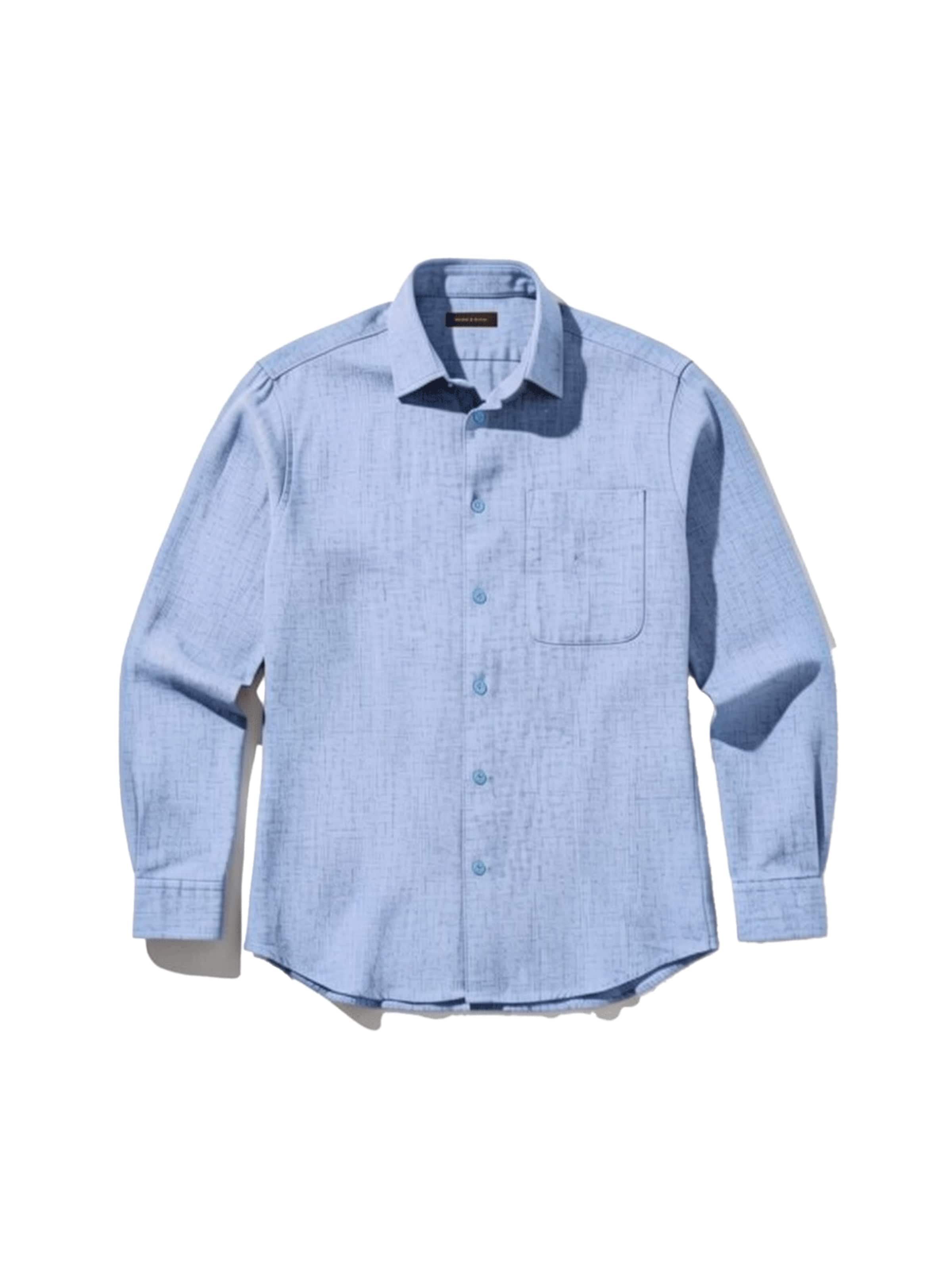 Fit confort Chemise 'Regular Fit Cotton Pocket Shirt - Blue' Kleidermafia en bleu : devant