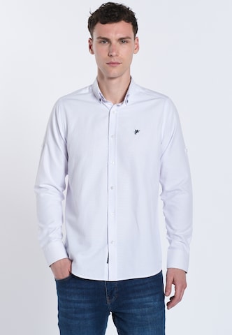 Coupe regular Chemise 'FYODOR' DENIM CULTURE en blanc : devant