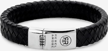 Bracelet Rebel & Rose en noir : devant