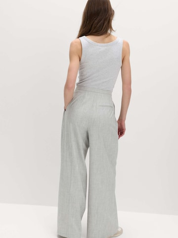 Marks & Spencer Wide leg Broek in Grijs: voorkant