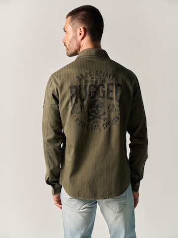 KOROSHI Regular fit Overhemd in Groen: voorkant
