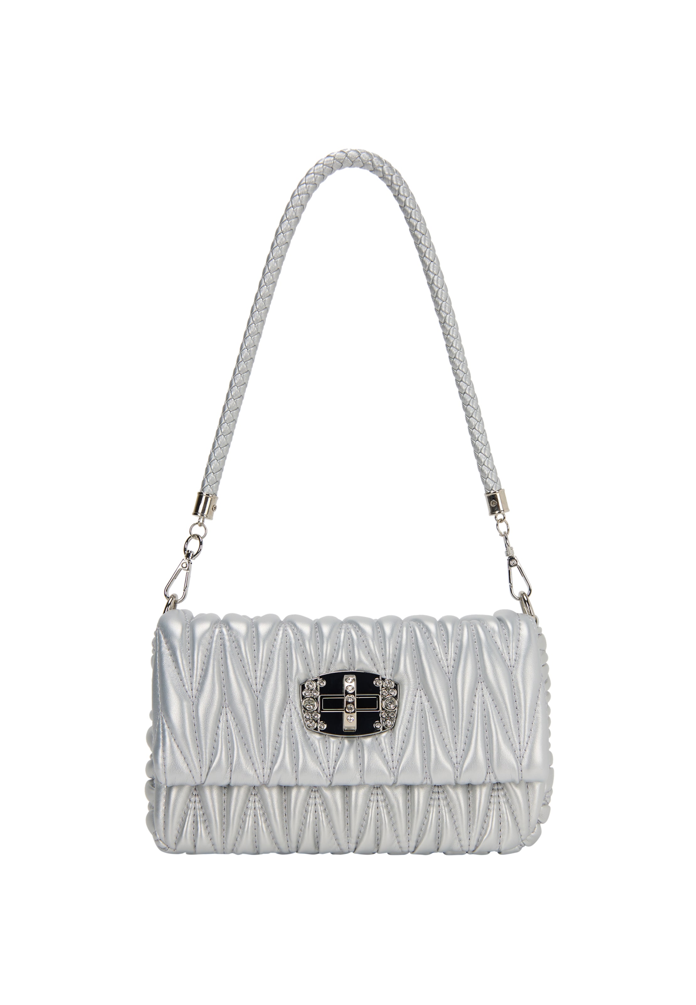 faina Axelremsväska 'Elegant' i silver: framsida