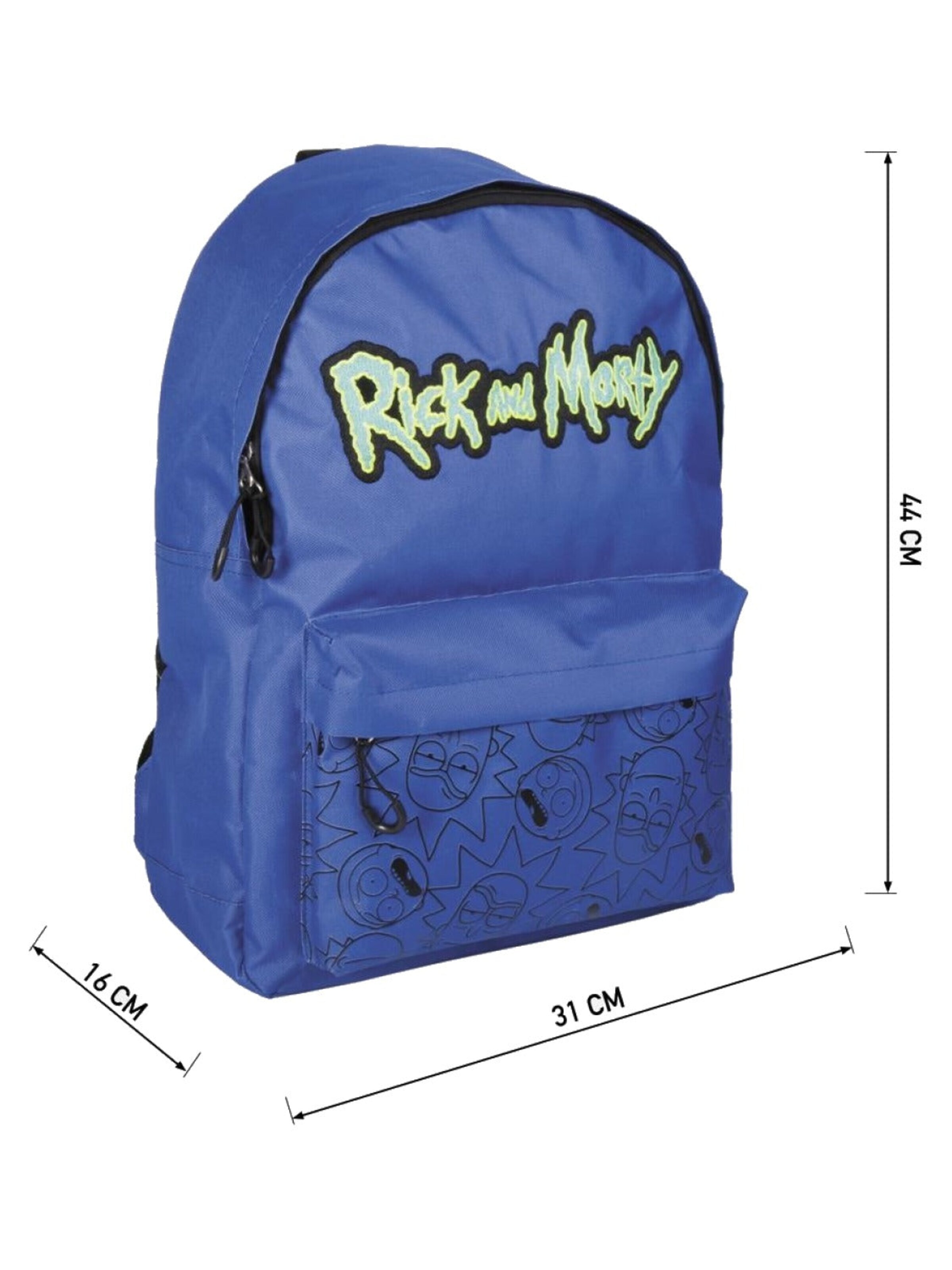Rick And Morty Rugzak 'Rick and Morty Rugzak Hoogte 45cm' in Blauw