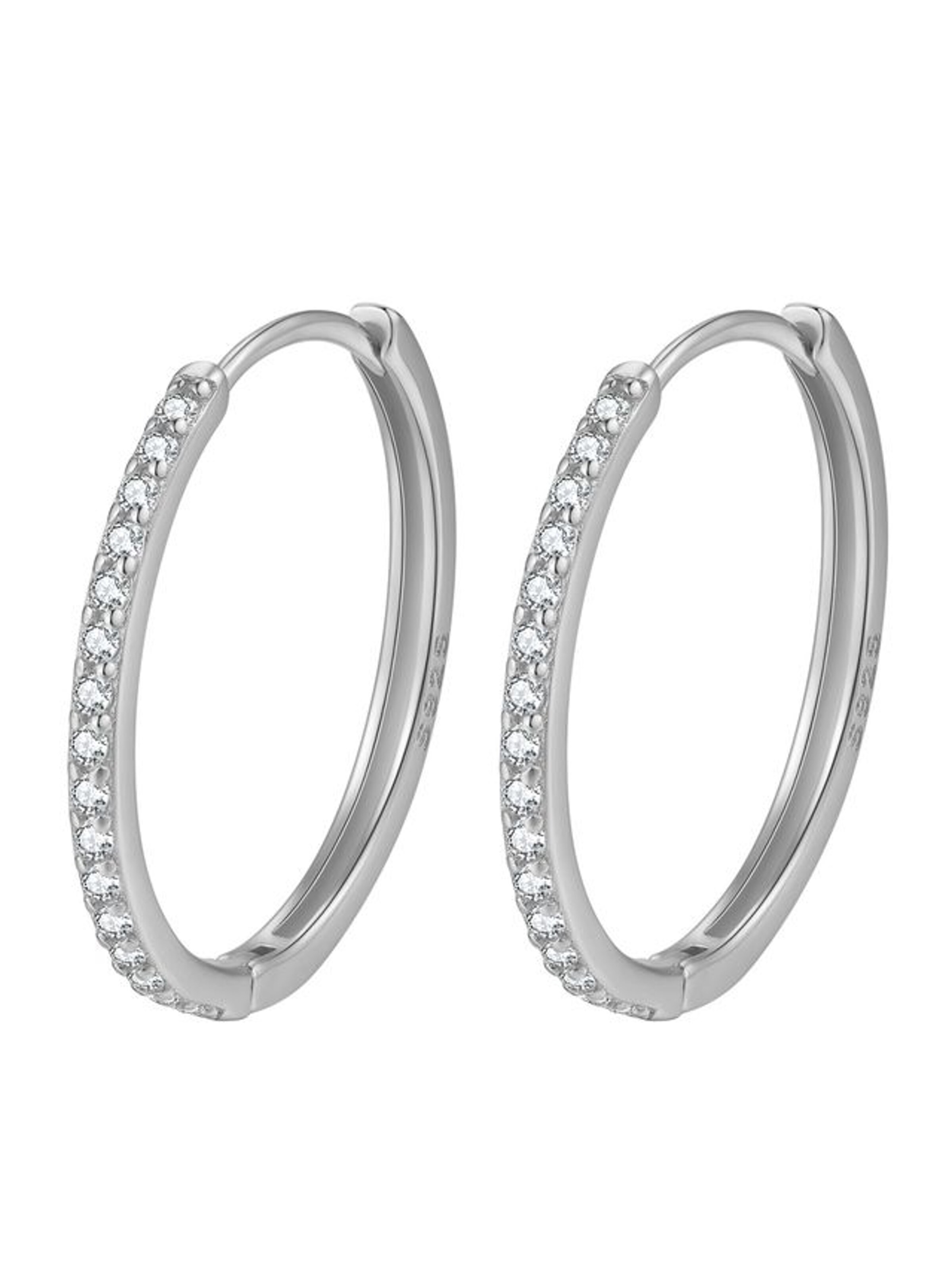 Hey Happiness Oorbel 'Big Sparkles' in Zilver: voorkant