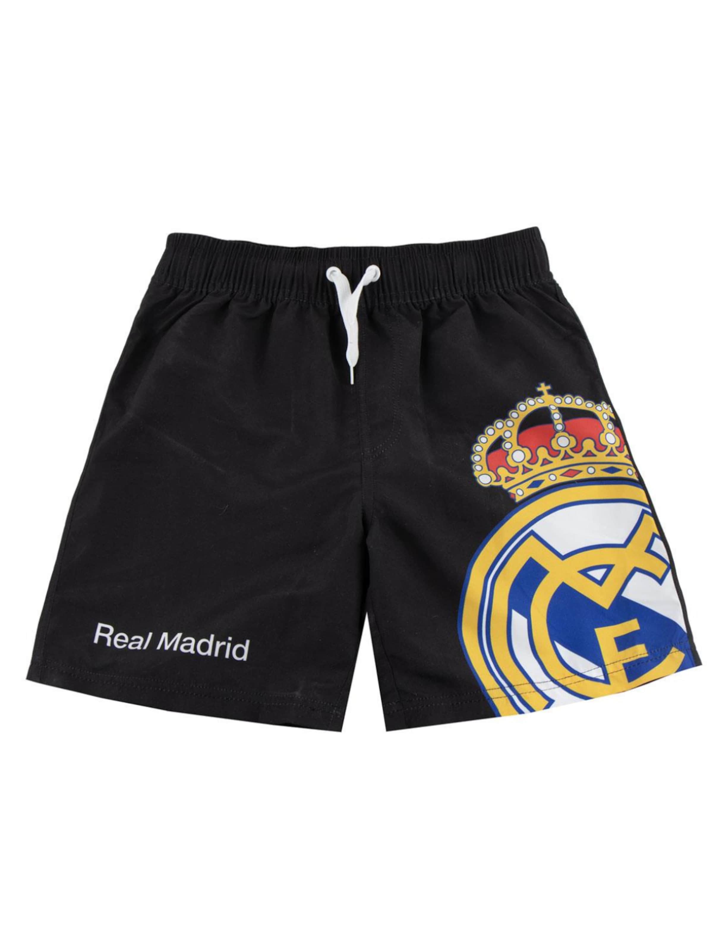 Cerdá Swimming shorts 'Real Madrid Swim Shorts with Logo Print – Black' in Black: front