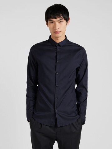 ARMANI EXCHANGE Slim fit Πουκάμισο για το γραφείο σε μπλε: μπροστά