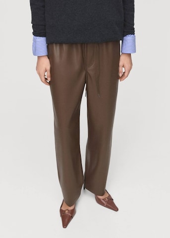 MANGO Loosefit Broek 'Apple' in Bruin: voorkant