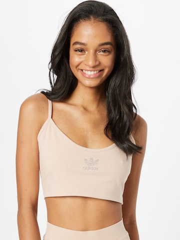 ADIDAS ORIGINALS Bustier Top '2000 Luxe' in Beige: predná strana