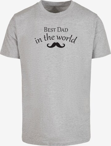 Merchcode Shirt 'Fathers Day - Best Dad In The World 2' in Grijs: voorkant