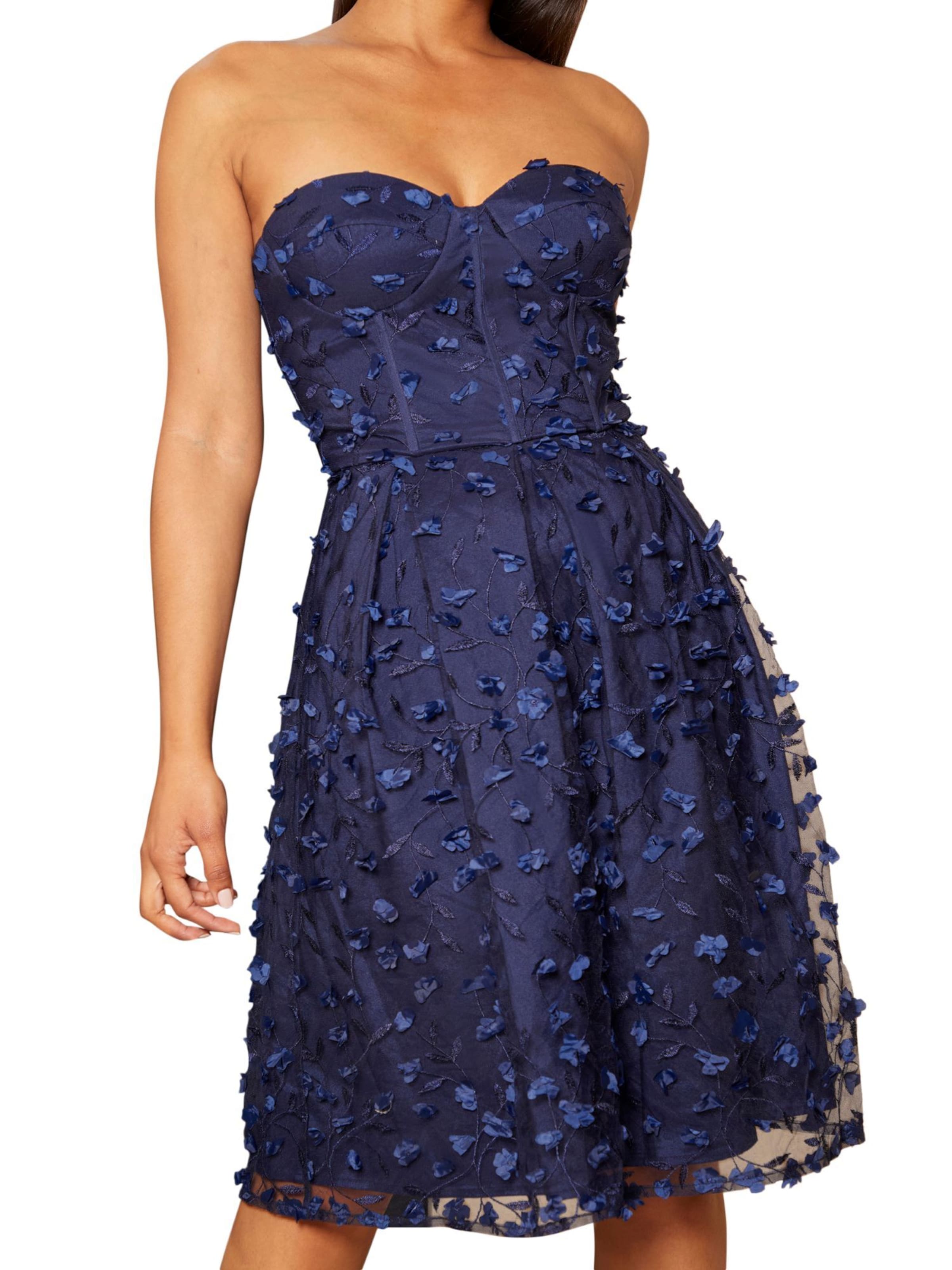 Chi Chi London Obleka 'Bestickt' | modra barva