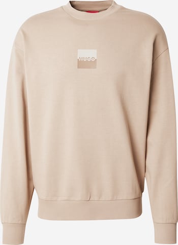 HUGOSweater majica 'Dusplited' - bež boja: prednji dio
