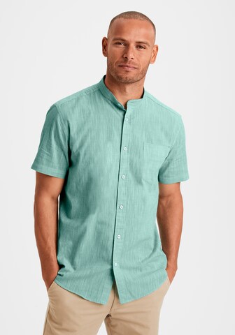 H.I.S Regular fit Button Up Shirt in Green: front