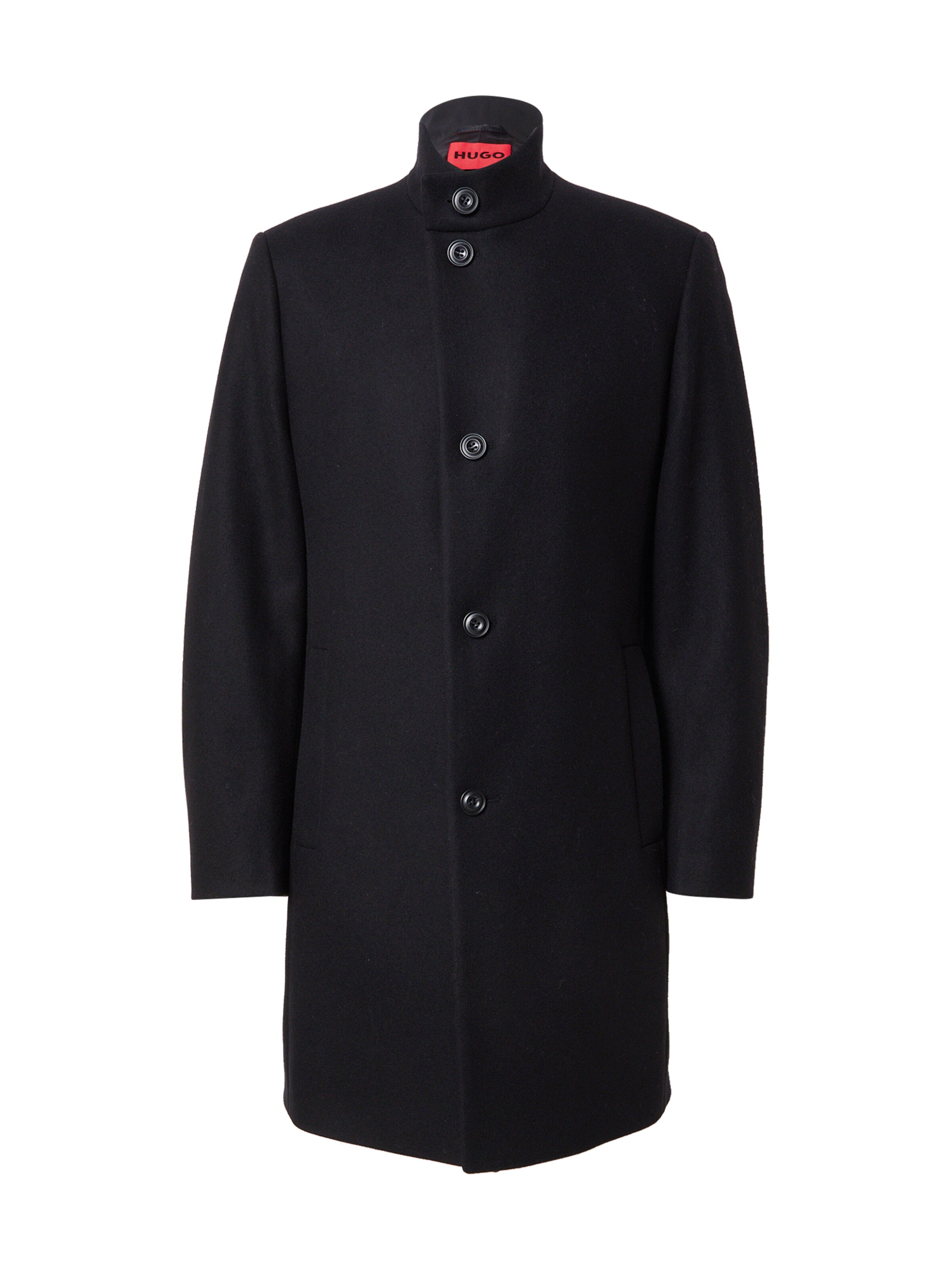 HUGO Ανοιξιάτικο και φθινοπωρινό παλτό 'Mintrax' σε μαύρο: μπροστά