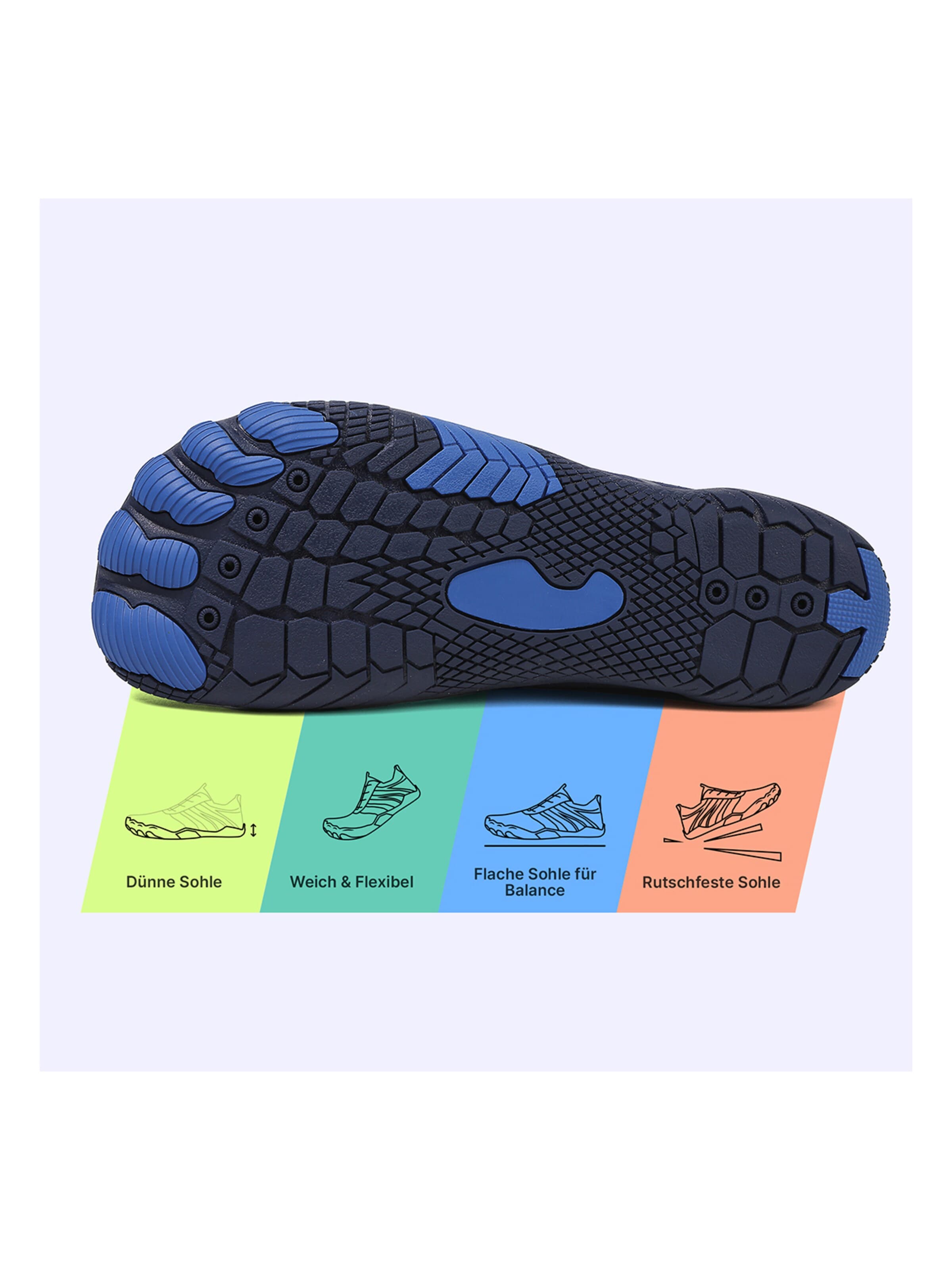 DOTALES Sneakers 'DOTALES - FlowStep Barfußschuhe' in Blue