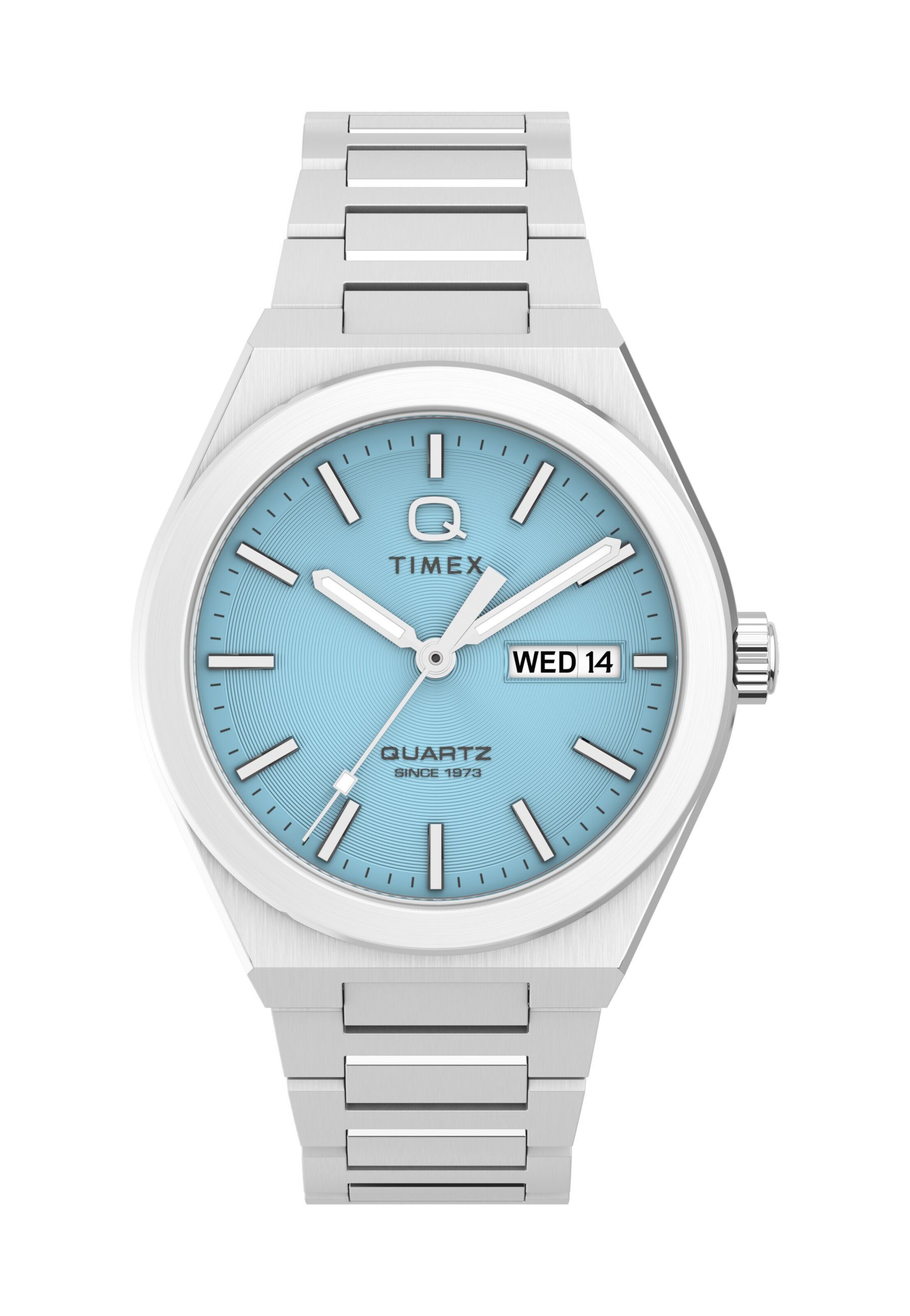 TIMEX Analoog horloge 'Q Timex® Continental Day and Date' in Zilver: voorkant