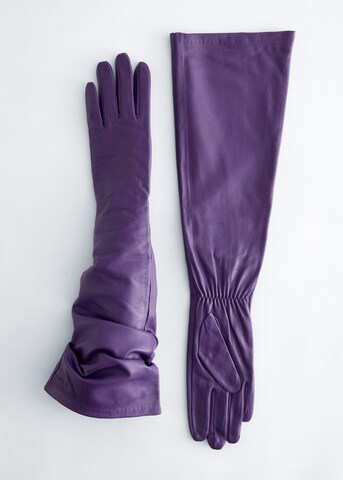 & Other Stories Full finger gloves in Purple: front