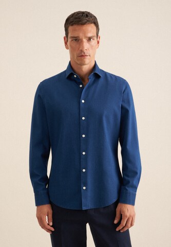 SEIDENSTICKER Slim fit Button Up Shirt in Blue: front