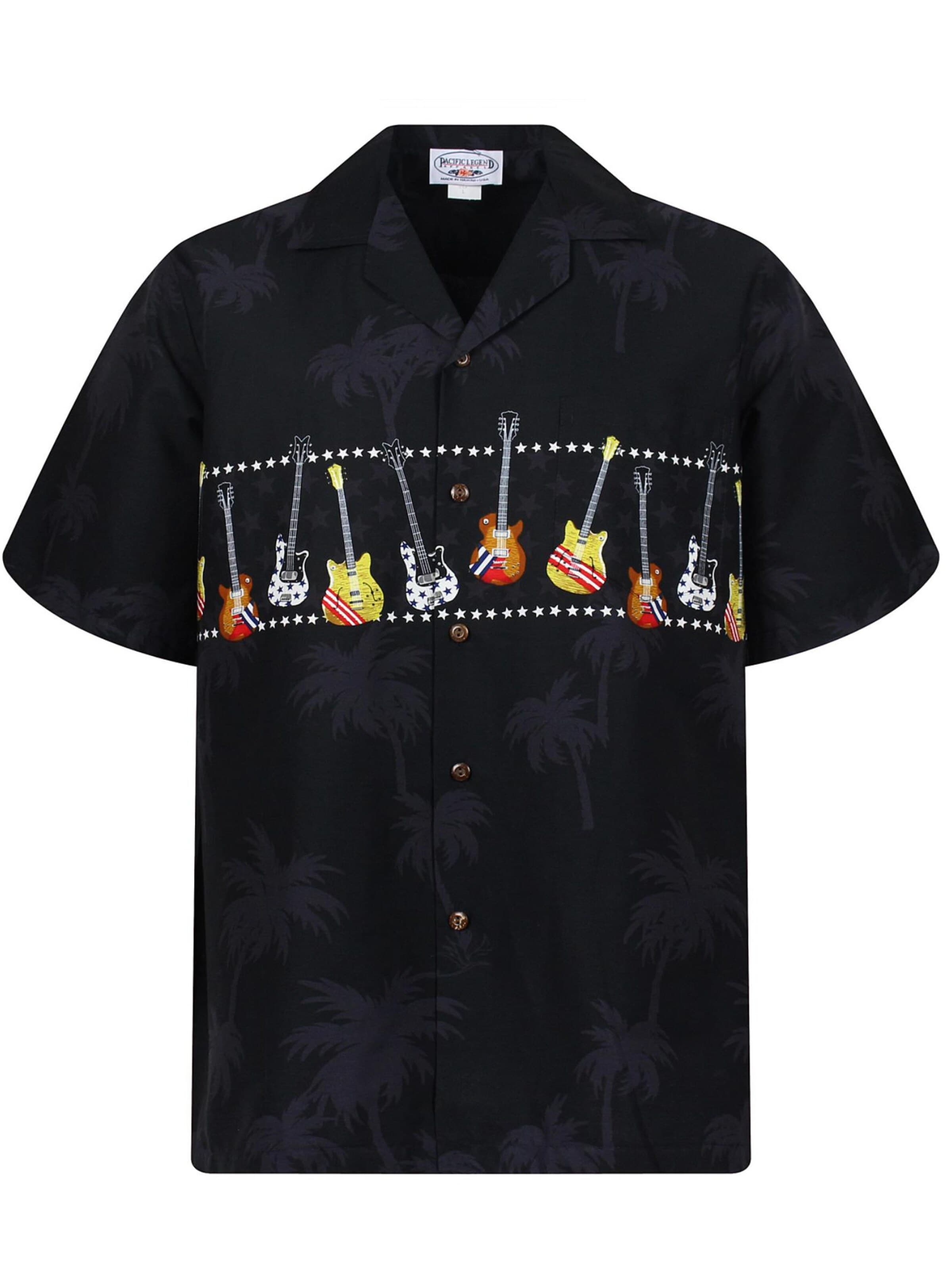 Regular fit Camicia 'E-Gitarre Brustdruck' di Pacific Legend in nero: frontale