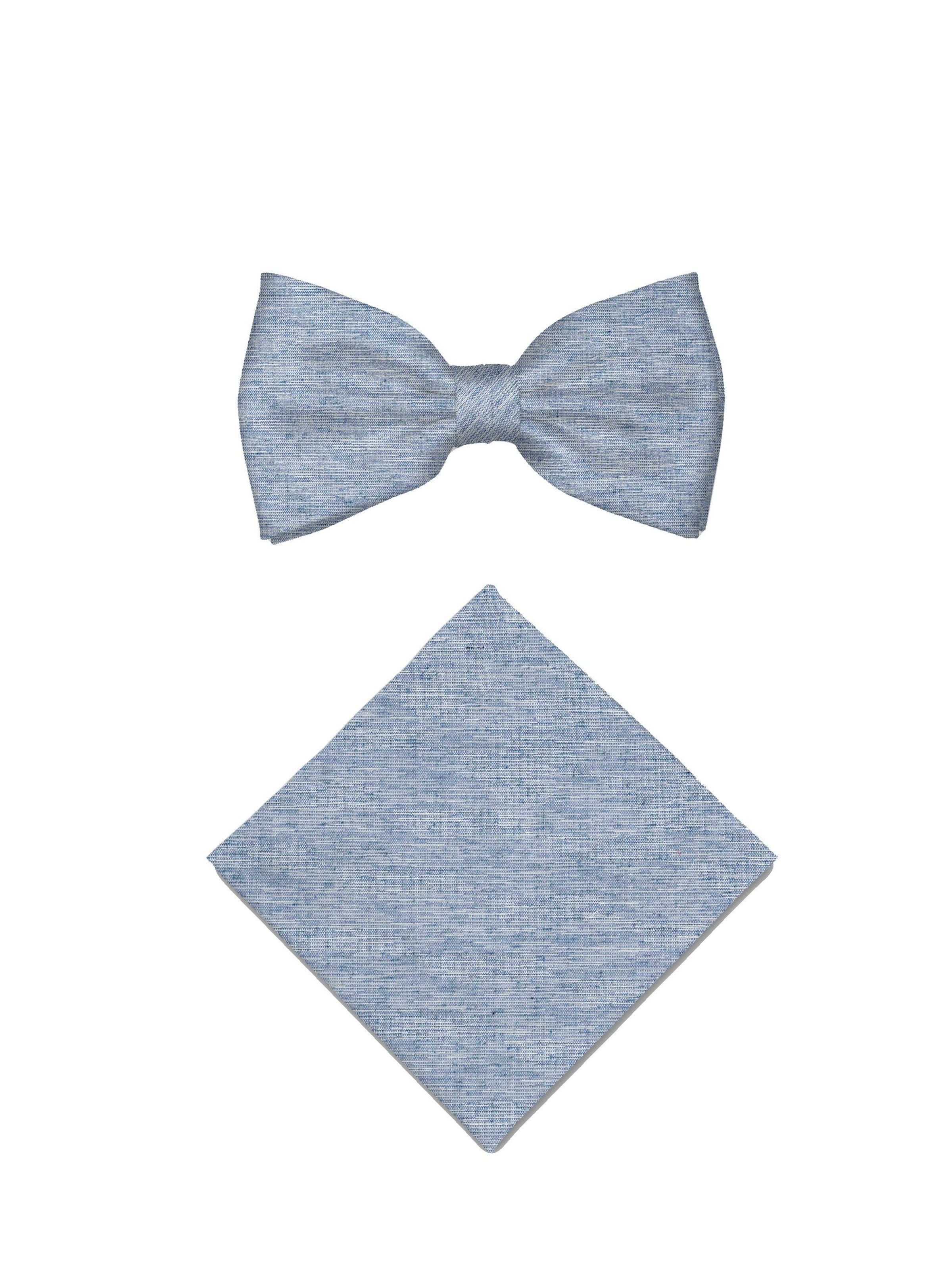Real Guys Set Fliege mit Einstecktuch in One Size in blau, Produktansicht