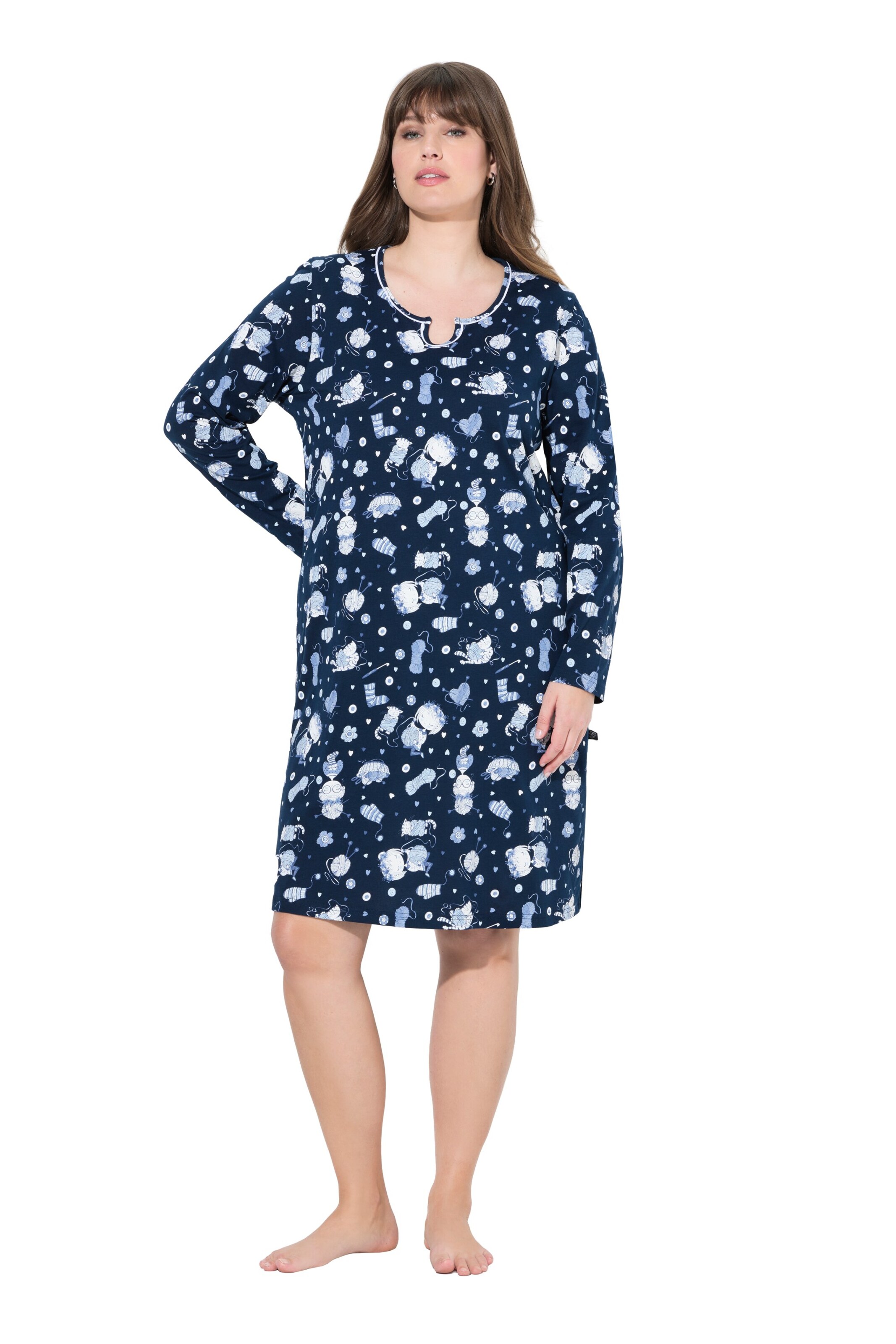 Ulla Popken Nachthemd in Blauw