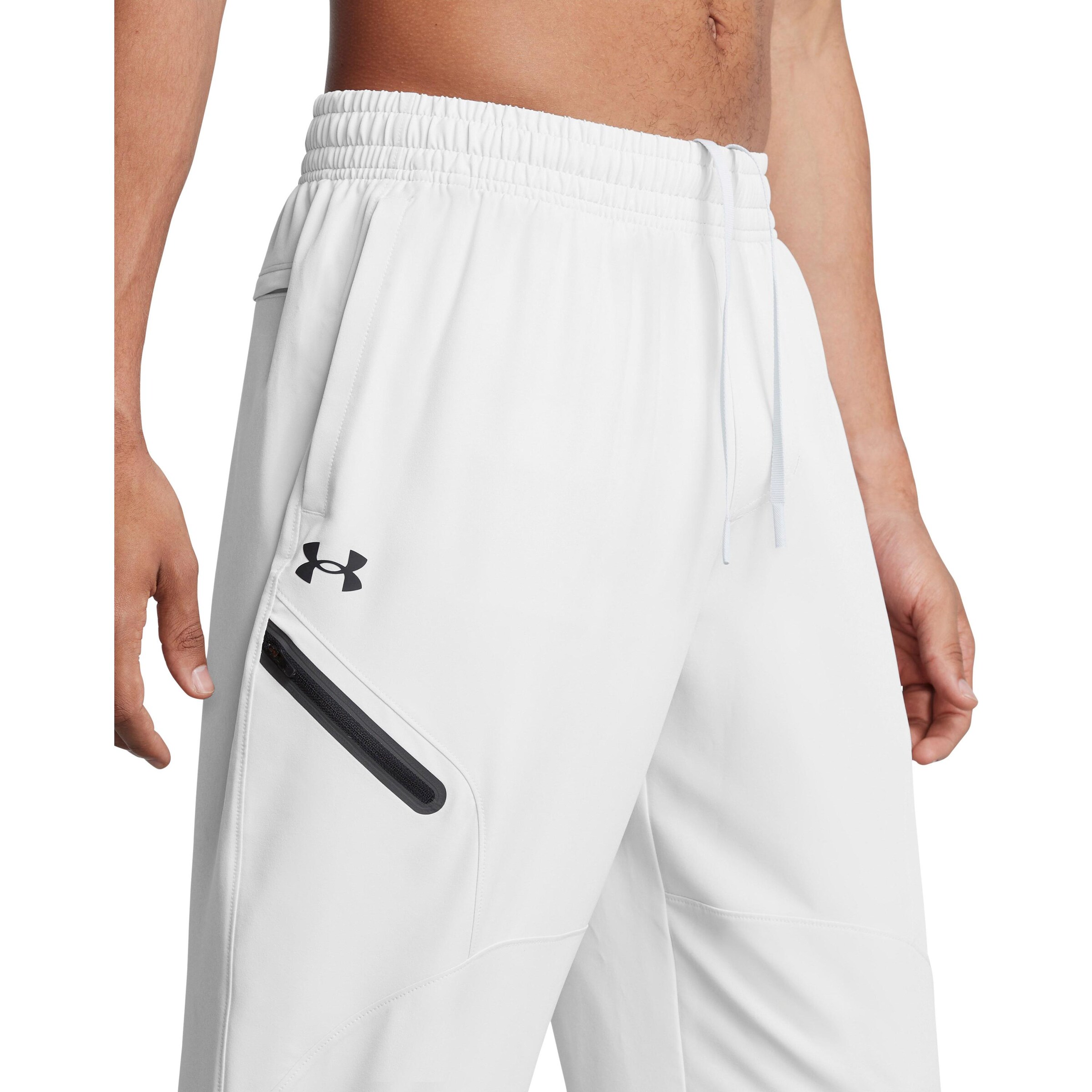 UNDER ARMOUR Tapered Sports trousers 'Unstoppable' in White