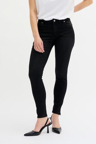 My Essential Wardrobe Skinny Jeans 'CELINA' in Zwart: voorkant