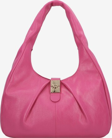 Sac bandoulière Borbonese en rose : devant