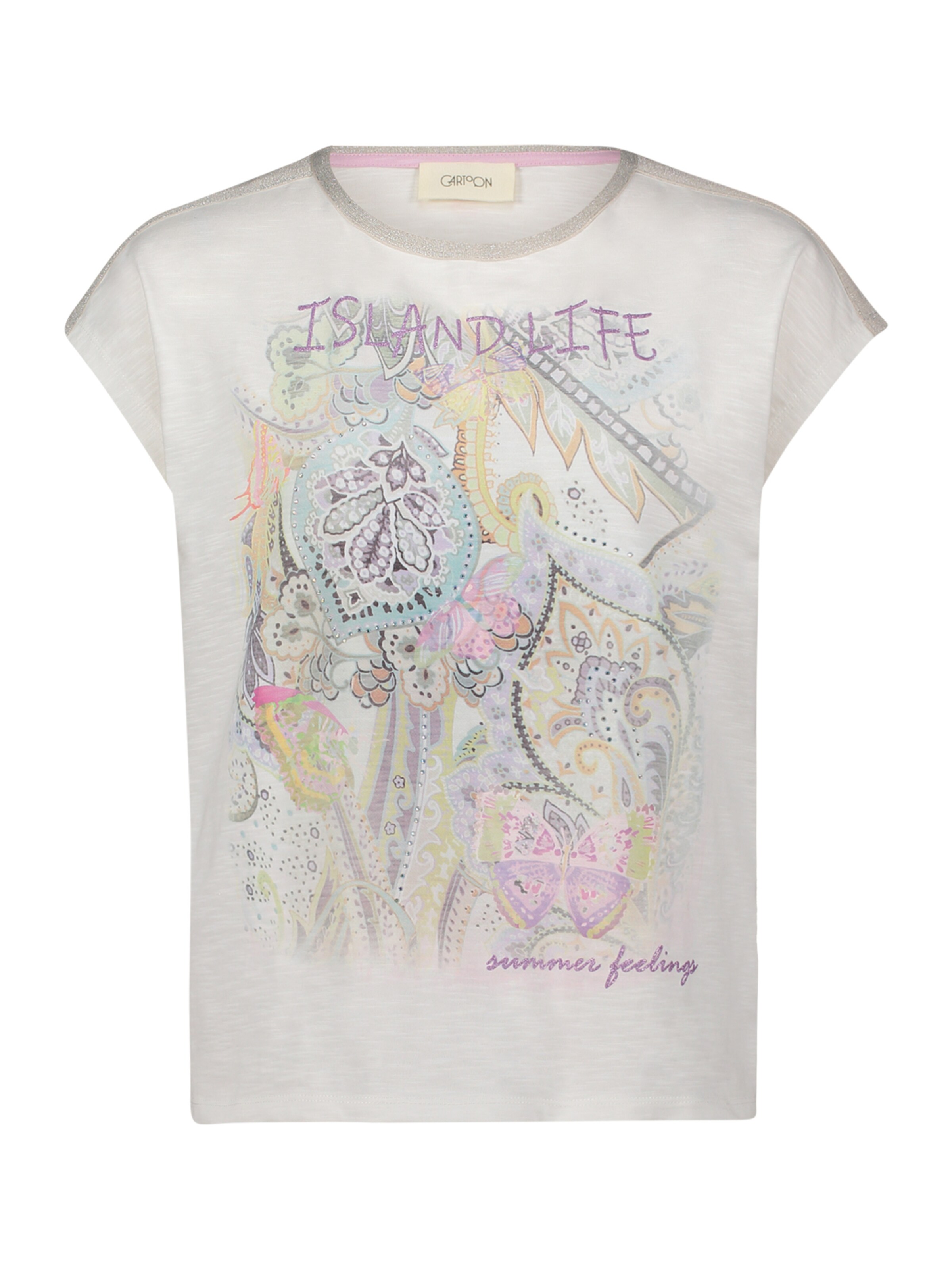 Cartoon T-Shirt in Grau: Vorderseite