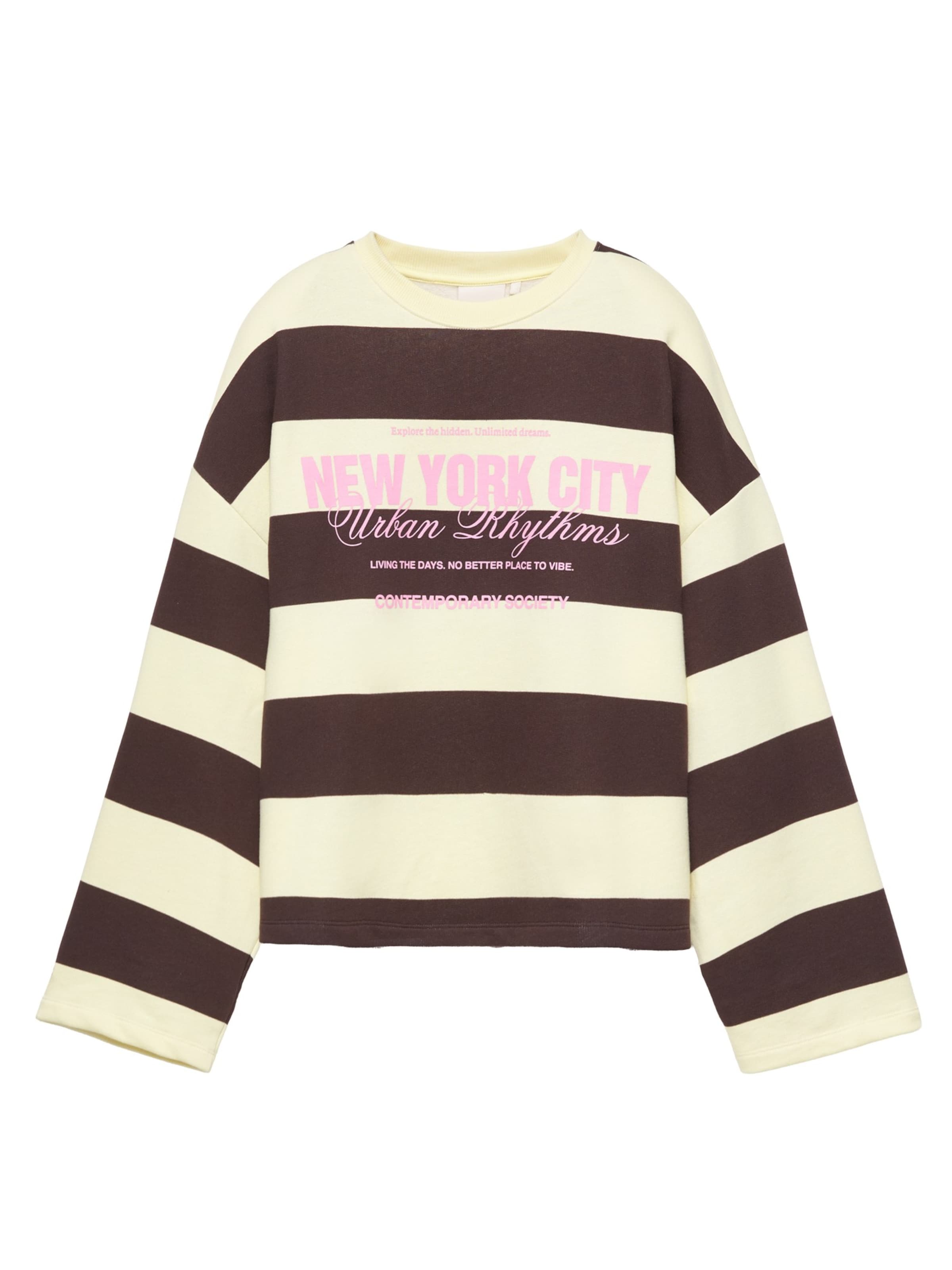 Pull&Bear Sweatshirt 'PACIFIC' in Braun: Vorderseite