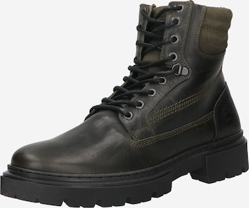 BULLBOXER Lace-Up Boots in Black: front