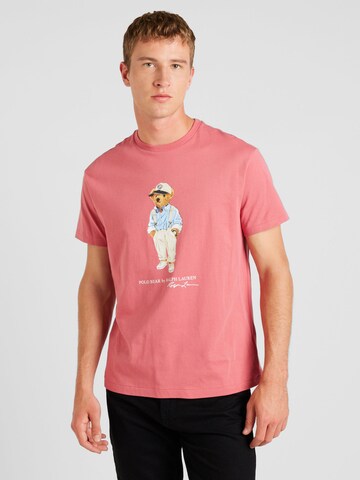 T-Shirt Polo Ralph Lauren en rose : devant